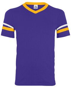 Augusta Sportswear 360 - Remera jersey con mangas con rayas Purple/ Gold/ White