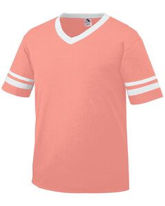 Augusta Sportswear 360 - Remera jersey con mangas con rayas Coral/ White