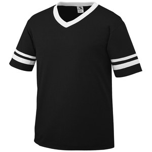 Augusta Sportswear 361 - Youth Sleeve Stripe Jersey Negro / Blanco