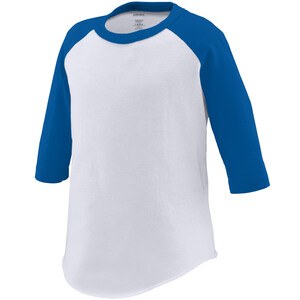 Augusta Sportswear 422 - Remera Jersey de béisbol para niños pequeños White/Royal