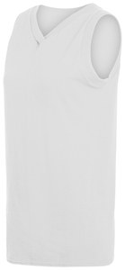 Augusta Sportswear 556 - Ladies Sleeveless V Neck Poly/Cotton Jersey Blanco