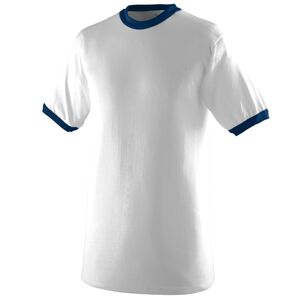 Augusta Sportswear 711 - Youth Ringer T Shirt Blanco / Azul marino