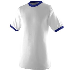 Augusta Sportswear 711 - Youth Ringer T Shirt White/Purple