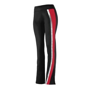 Augusta Sportswear 7738 - Girls Aurora Pant Black/ Red/ Metallic Silver
