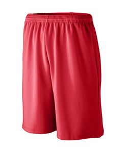 Augusta Sportswear 802 - Longer Length Wicking Mesh Athletic Short Rojo