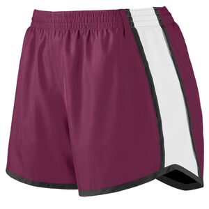 Augusta Sportswear 1266 - Girls Pulse Team Short Maroon/ White/ Black