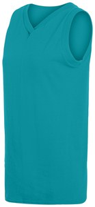 Augusta Sportswear 557 - Girls Sleeveless V Neck Poly/Cotton Jersey Verde azulado