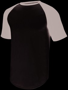 Augusta Sportswear 1508 - Remera jersey de béisbol de manga corta absorbente Blanco / Negro