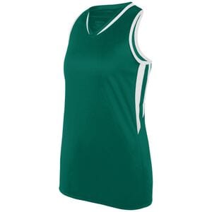Augusta Sportswear 1673 - Girls Full Force Tank Dark Green/White