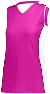 Augusta Sportswear 1677 - Girls Paragon Jersey Power Pink/ White/ Black