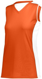 Augusta Sportswear 1677 - Girls Paragon Jersey Orange/White/Silver Grey