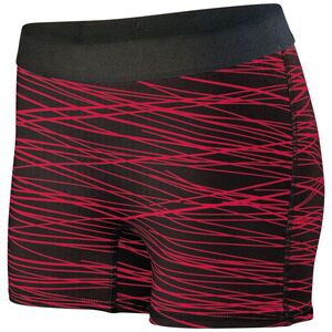 Augusta Sportswear 2625 - Ladies Hyperform Fitted Short Black/Red Print