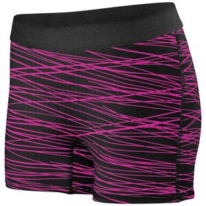 Augusta Sportswear 2625 - Ladies Hyperform Fitted Short Black/Pink Print