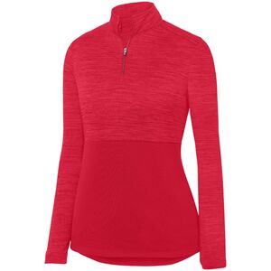 Augusta Sportswear 2909 - Pullover Tonal Heather Sombreado 1/4 de cierre para mujeres Rojo