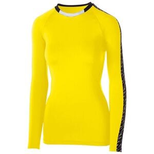 HighFive 342202 - Remera jersey de manga larga Spectrum para mujer Power Yellow/ Black/ White