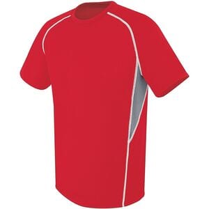 HighFive 372301 - Youth Evolution Short Sleeve Scarlet/ Graphite/ White