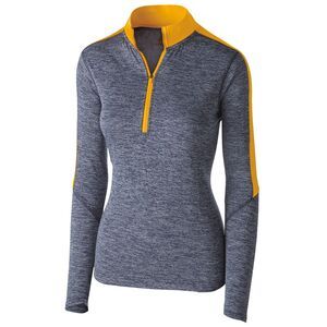 Holloway 222742 - Ladies Electrify 1/2 Zip Pullover Navy Heather/Light Gold
