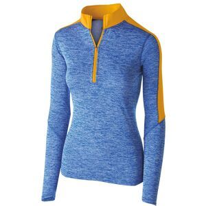 Holloway 222742 - Ladies Electrify 1/2 Zip Pullover Royal Heather/Light Gold