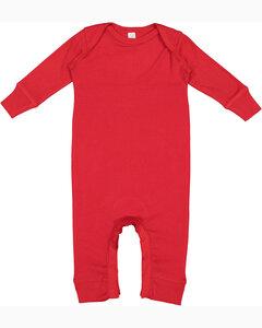 Rabbit Skins LA4412 - Infant Baby Rib Coverall Rojo