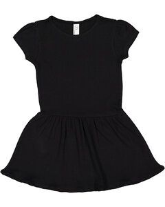 Rabbit Skins LA5323 - Toddler Baby Rib Dress Negro