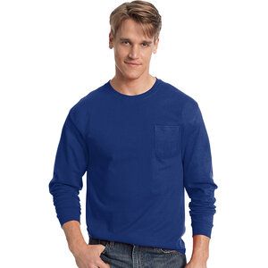 Hanes 5596 - Tagless® Long Sleeve T-Shirt with a Pocket Profundo Real