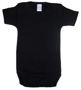 Infant Blanks 0010BL - Interlock Short Sleeve Bodysuit Onezies Negro