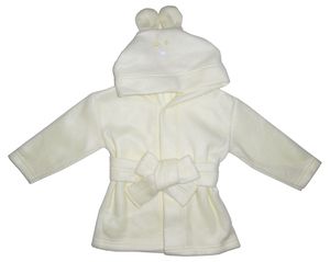 Infant Blanks 965 - Fleece Robe With Hoodie Yellow