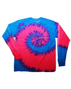 Tie-Dye CD2000 - Adult 5.4 oz. 100% Cotton Long-Sleeve T-Shirt Flo Blue/Pink