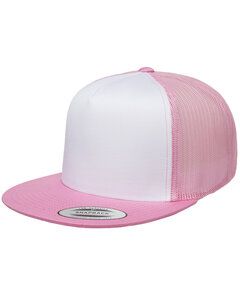 Yupoong 6006W - Adult Classic Trucker with White Front Panel Cap Pink/Wht/Pink