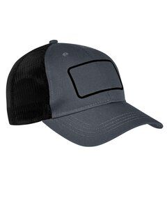 Big Accessories BA656T - Patch Trucker Cap Chrcl/Blk/Blk