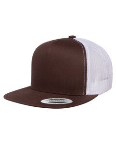 Yupoong 6006 - Five-Panel Classic Trucker Cap Brown/White