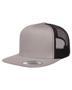 Yupoong 6006 - Five-Panel Classic Trucker Cap Silver/Black