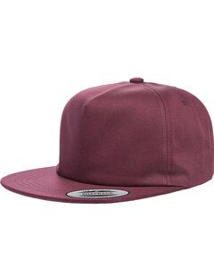 Yupoong Y6502 - Adult Unstructured 5-Panel Snapback Cap Granate