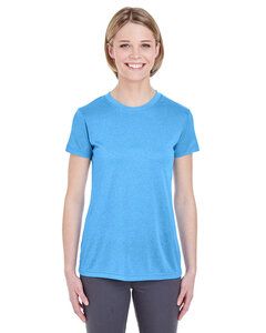UltraClub 8619L - Ladies  Cool & Dry Heathered Performance T-Shirt Columbia Blue Heather