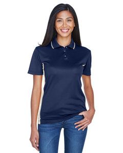 UltraClub 8406L - Ladies Cool & Dry Sport Two-Tone Polo Navy/White