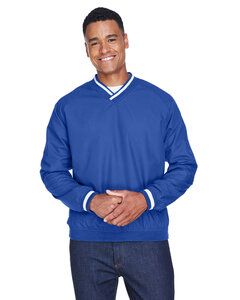 UltraClub 8926 - Adult Long-Sleeve Microfiber Crossover V-Neck Wind Shirt