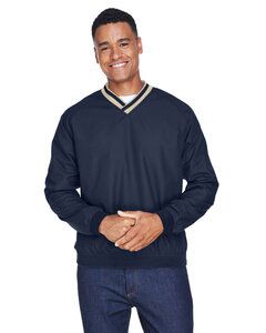 UltraClub 8926 - Adult Long-Sleeve Microfiber Crossover V-Neck Wind Shirt