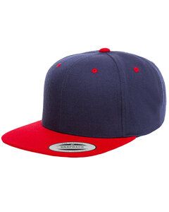 Yupoong 6089 - 6-Panel Structured Flat Visor Classic Snapback Navy/Red