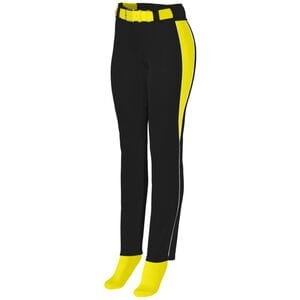 Augusta Sportswear 1242 - Ladies Outfield Pant Black/ Power Yellow/ White