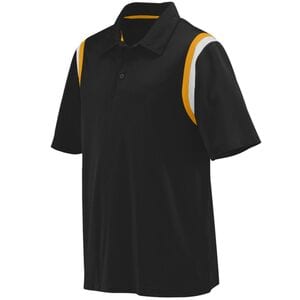 Augusta Sportswear 5047 - Genesis Polo Black/Gold/White