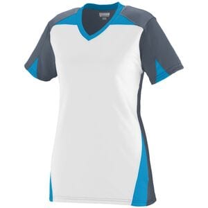 Augusta Sportswear 1366 - Girls Matrix Jersey Graphite/ White/ Power Blue