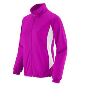 Augusta Sportswear 4392 - Ladies' Brushed Tricot Medalist Jacket Power Pink/White