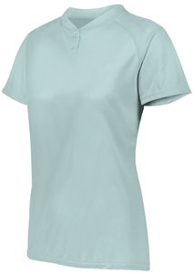 Augusta Sportswear 1567 - Ladies Attain Wicking Two Button Softball Jersey Plata