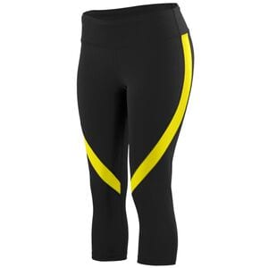 Augusta Sportswear 2405 - Ladies Action Color Block Capri Black/ Power Yellow