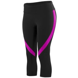 Augusta Sportswear 2405 - Ladies Action Color Block Capri Black/ Power Pink