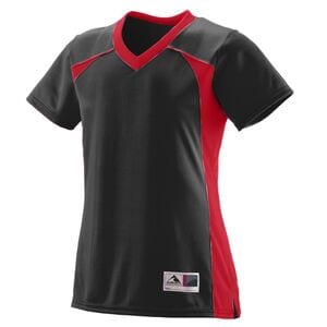 Augusta Sportswear 263 - Girls Victor Replica Jersey Negro / Rojo