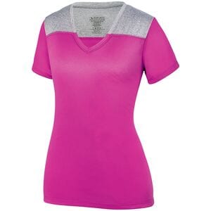Augusta Sportswear 3057 - Ladies Challenge T Shirt Power Pink/ Graphite Heather