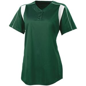 HighFive 312193 - Girls Double Play Softball Jersey Forest/White