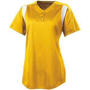 HighFive 312193 - Girls Double Play Softball Jersey Athletic Gold/White