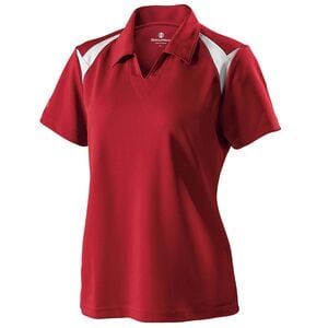 Holloway 222346 - Ladies Laser Polo Scarlet/White